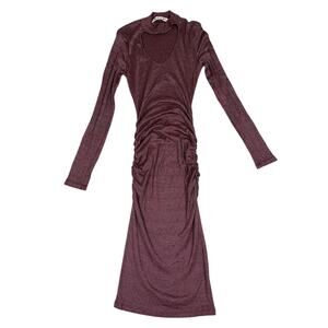 Michael Stars Womens Size M Cut Out Ruched Midi Dress